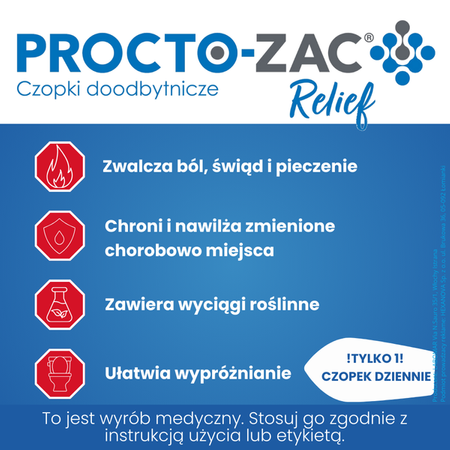 Procto-Zac Relief 10 czopków doodbytniczych