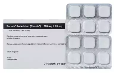 Rennie Antacidum, 24 tabletek do ssania (import równoległy)