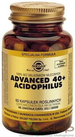 SOLGAR Advanced 40+ Acidophilus, 60 kapsułek data ważności 2023/09