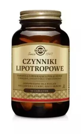 SOLGAR Czynniki Lipotropowe, 50 tabletek