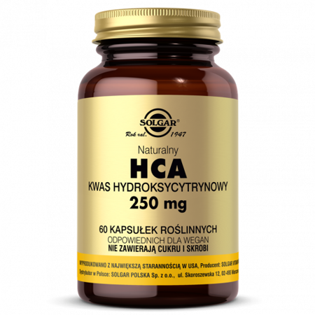 SOLGAR HCA kwas hydroksycytrynowy 250 mg, 60 kapsułek