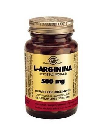 SOLGAR L-Arginina 500 mg 50 kapsułek
