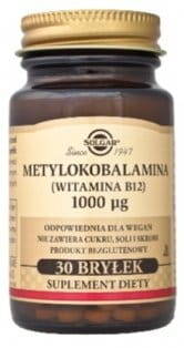 SOLGAR Metylokobalamina (Wit. B12) 30 kapsułek