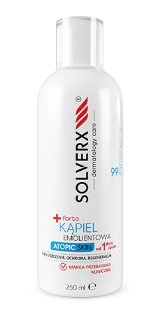 SOLVERX Dermatology Care +Forte Kąpiel emolientowa, 250 ml