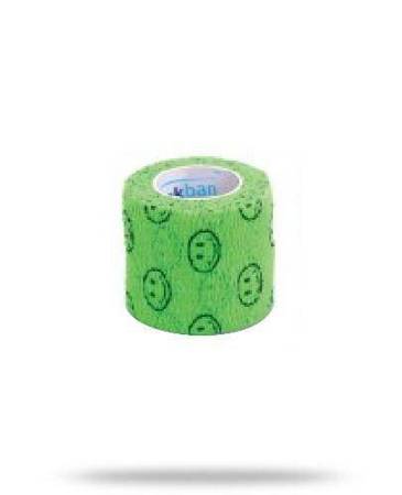 STOKBAN Samoprzylepny bandaż elastyczny uśmiech zielony, 5cm