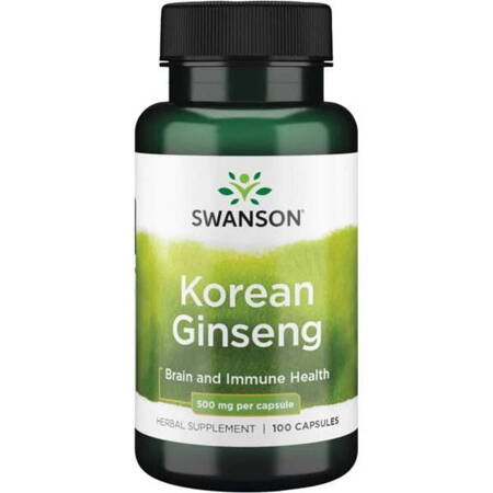 SWANSON Korean Ginseng 500 mg, 100 kapsułek