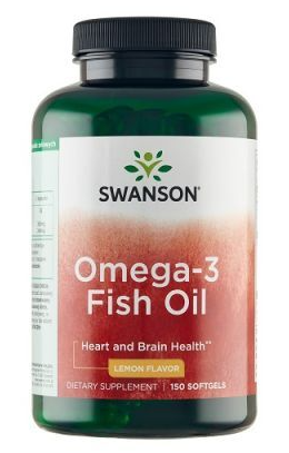 SWANSON Omega 3 smak cytrynowy 1 g, 150 kapsułek