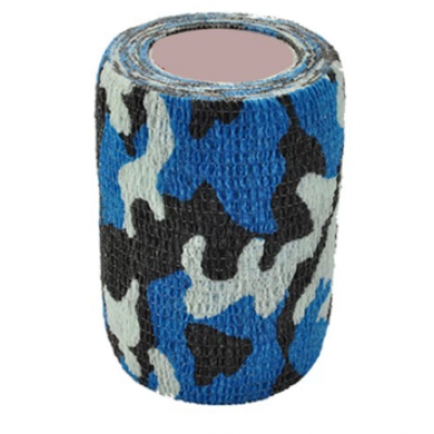 Samoprzylepny bandaż elastyczny STOKBAN, moro-niebieskie, 10x450 cm