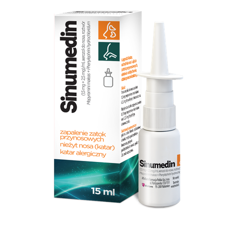 Sinumedin aerozol do nosa (1,5mg+2,5mg) 15ml