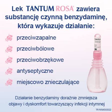 Tantum Rosa roztwór do pochwowy 1mg/ml 5butelek a140ml