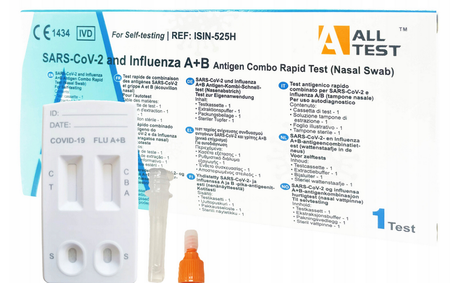 Test antyg SARS-CoV-2 and Infuenz A+B 1sztuka