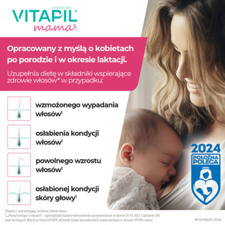 VITAPIL® mama – przy wypadaniu włosów po ciąży i podczas karmienia piersią, 60 kapsułek 