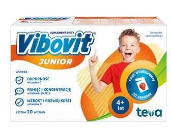 Vibovit Junior truskawkowy, 30 saszetek