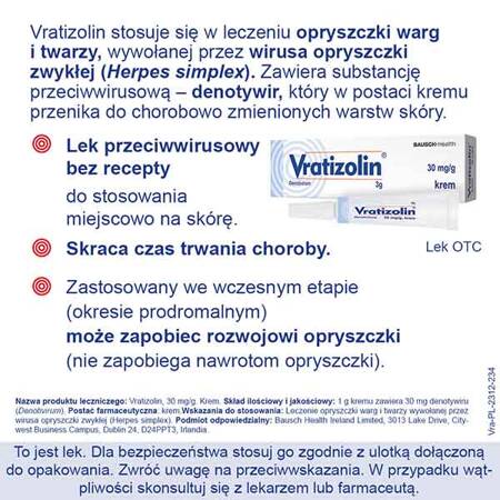 Vratizolin 3% krem, 3 g