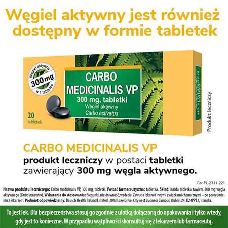 Węgiel leczniczy VP 200 mg, 20 kapsułek