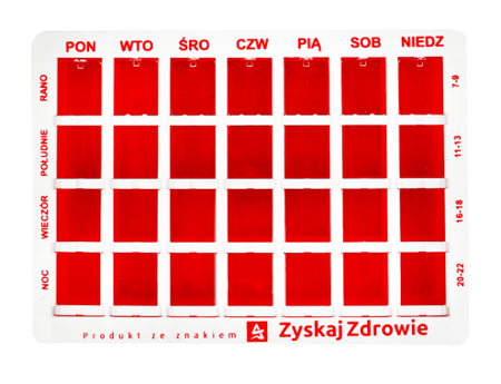 Zyskaj Zdrowie Kasetka do dawkowania leków tygodniowa 4 pory dnia, 1 sztuka