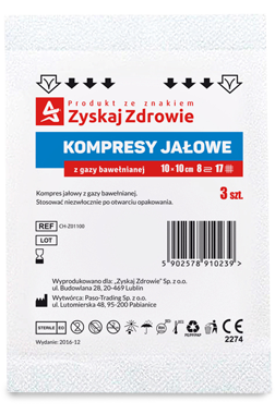 Zyskaj Zdrowie Kompresy jałowe 17-nitkowe 8W 10 cm x 10 cm 3 szt.